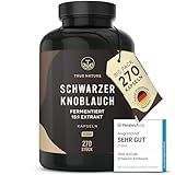 Schwarzer Knoblauch Extrakt (15:1) - 270 Kapseln (750mg) - 1500mg pro Tag - 14,89% Polyphenole - mit S-Allylcystein (SAC) - fermentiert, deutsche Produktion - TRUE NATURE