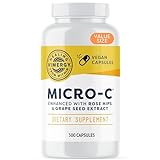 Vimergy Micro-C Vitamin C Kapseln - 300 Stück – 500 mg Vitamin C, Säurearmes Vitamin C Hochdosiert – Hagebutte – Für mehr Vitalität – Glutenfrei – Koscher – Geeignet für Veganer