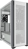 Corsair 7000D AIRFLOW Full-Tower-ATX-PC-Gehäuse (Frontverkleidung für Hohen Luftdurchsatz, Drei Inbegriffene 140-mm-LÜFTER mit PWM-Repeater, Einfache Kabelführung, Großen Innenraum) Weiß