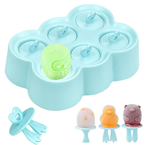 Eisformen, 6 Eisformen Kinder Silikon, Mini Eisförmchen für Kinder Baby - Blau