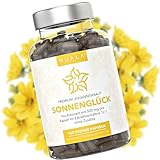 NEU! Sonnenglück - Johanniskraut Kapseln Hochdosiert - 12.000 mg pro Tag - 12:1 Extrakt - 150 vegane Kapseln - 100% Johanniskraut Extrakt komplett ohne Zusätze