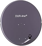 DUR-line MDA 90cm Anthrazit - Aluminium Satellitenschüssel mit LNB Feedhalterung - Sat Antenne Spiegel Anlage [Digital, Camping, Astra 19,2°, DVB-S/S2, Full HD, 4K, 3D]