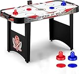 Air Hockey Tisch 4ft Indoor Digital Scoreboard Hockey Spiel Set mit 2 Pucks, 2 Pushers für Erwachsene und Kinder