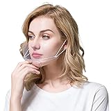 GUSTO 12 Stück Visier Transparente Maske für Nase und Mund mit Gummizügen für Küchenchefs Restaurants Ästhetikstudio (Transparent)