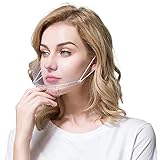 GUSTO 24 Stück Visier Transparente Maske für Nase und Mund mit Gummizügen für Küchenchefs Restaurants Ästhetikstudio (Transparent)