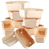 Pasdrucn 10 Set Holzbackform Backform Mit Papiereinlage Antihaftbeschichtete Kastenformen Holzkeksformen Quadratisches Tablett Mehrzweck-Backform Küchenzubehör