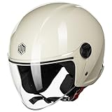ILM Motorradhelm Retro Herren Damen Jethelm ECE2206 Modell WT506,Beige,L