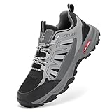 VENROXX Wanderschuhe Herren Atmungsaktiv Trekkingschuhe Leicht & rutschfeste Trailrunning-Schuhe Outdoor Sportschuhe, Grau, 45