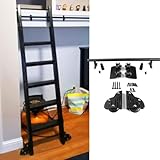 3. 3 Fuß bis 20 Fuß Bibliotheksleiter-Hardware-Kit, Rollleiter-Gleitschienen-Hardware + Verlängerungsschiene (ohne Leiter), Schiebetür-Kit mit Bodenrolle (Größe: 16 Fuß/500 cm Schienen-Kit)