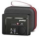Powkey Tragbare Powerstation 26400mAh/97.68Wh Powerbank Steckdose mit 100W/230V AC Ausgang, 12V DC, PD 65W USB C Externer Akku Power Station Camping Tablet Handy