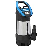 Güde 94679 Schmutzwassertauchpumpe GS 750.1 INOX (4-fach einstellbarer Sensorschalter, Edelstahlmantel, Fördervolumen 15000 l/h), Schwarz, Edelstahl, Blau