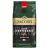 Jacobs Kaffeebohnen Café Espresso, kräftig & würzig, geröstet in Bremen, Intensität 8/10, Kaffee ganze Bohnen, 1 kg