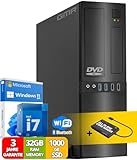 Office PC mit Intel i7 | 4.0GHz | 32 GB RAM | 1000 GB SSD | DVD±RW | Smart ID Card Reader 5-in-1 | WiFi 600 und Bluetooth 5 | USB3 | Windows 11 Pro | Multimedia Computer mit 3 Jahren Garantie!