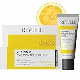 REVUELE Vitamin C Augencreme mit Koffein und Niacinamide - Anti Falten Augencreme gegen dunkle Augenringe, Augenfalten und Schwellungen, Mit Brightening Effekt - 25 ml