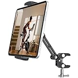 CreaDream Tablet Halter Halterung für Spin Bike, Aluminium Tablet Mount Klemme für stationäre Fahrrad Laufband Kinderwagen Indoor Bike Peloton Elliptisch, Kompatibel mit 4-13' Tablet, Galaxy Tab