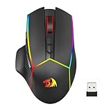 Redragon Kabellose Gaming Maus, 2.4G/USB-C/Bluetooth Ergonomische Maus Gaming, 8000 DPI, RGB Back-Light, voll programmierbar, wiederaufladbare Wireless Computer-Maus für Laptop PC Mac, M814