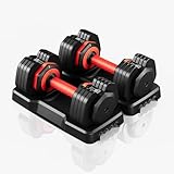 Dripex Hantel Verstellbares Hantelset 11 kg Ein Paar, Hanteln mit Anti-Rutsch Griff, Einstellbaren Hantelscheiben und Ablageschale, Fitness Kurzhanteln aus Stahl