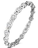 Jeracol Magnetarmband Damen mit Zirkonia – Elegantes Magnet Armband für Gesundheit & Wohlbefinden – Stilvoller Schmuck für Frauen, Edelstahl, Geschenkbox enthalten