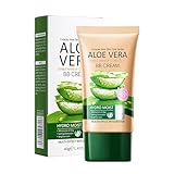 BB Cream, Getönte Tagescreme mit Aloe, Feuchtigkeits & Wasserfest Cushion Foundation, Atmungsaktives & Leichtgewicht Concealer mit Volle Abdeckung, Langlebig Tinted Moisturiser, Gleichmäßige Hautton