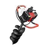Erdbohrer für Pfosten, gasbetrieben, 4-Takt, 199 cc, Erdbohrer mit Bits (32,7 cm und 15,2 cm und 20,3 cm), ideal für Zaunpfosten und Gartenerde