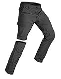 Wespornow Herren Zip-Off-Wanderhose-Abnehmbar-Trekkinghose, Atmungsaktiv Outdoorhose Arbeit Hosen Schnell Trockend Sommer Funktionshose mit 5 Taschen (Dark Grau, L)