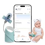 Babytone Baby Pulsoximeter, Intelligente Baby-Socke zur Überwachung von Sauerstoffsättigung, Herzfrequenz und Bewegung, Tragbarer Fußmonitor für Säuglinge mit App und Bluetooth für Neugeborene von 0–3