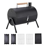 Schwerer 36 Zoll Fass-Offset-Kohlegrill | Professioneller Grill mit Feuerstelle und Heizgestell | 800 Quadratfuß | Kochraum für große Treffen (Konstruktion in Acci