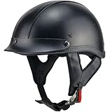 SYEBVTQ Retro Motorrad Halbhelm Halbschalenhelm ECE-Zertifizierung Motorradhelm Chopper Helm Retro Jethelm für Bike Cruiser Chopper Moped Scooter ATV Männer und Frauen Helm