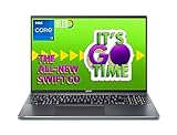 Acer Swift Go (SFG16-71-78CN) Ultrabook/Laptop | 16' 3.2K OLED 120Hz Display | Intel Core i7-1355U | 16 GB RAM | 512 GB SSD | Intel Iris Xe Grafik | Windows 11 | QWERTZ Tastatur | grau