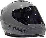 LS2 FF353 RAPID Integralhelm für Motorrad-Rennsport, Sturzhelm, Nardo Grau, inkl. dunklem Visier (L)