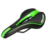 BigTron Fahrradsitz Bequemer MTB Sattel Radfahren Sitzkissen Offroad Bike Seat (Schwarz + Grün)