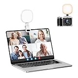 ATUMTEK Einstellbares Videokonferenz Licht,Adjustable Angle LED Video Konferenz-Beleuchtungsset mit 5 Lichtmodi (3000K-7200K) für TikTok Live-Streaming/Computerkonferenz/Makeup -Weiss