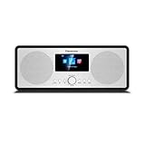 Panasonic RF-D40EGK-K Internet- & DAB+/FM-Radio mit Bluetooth, 6 Watt, 7,5 cm Lautsprecher, 2,4 Zoll TFT-Farb-LCD, Wecker & Einschlaftimer, Fernbedienung, USB, WLAN, Schwarz