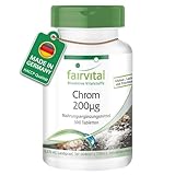 Fairvital | Chrom 200µg - 300 Tabletten - Hochdosiert - 200mcg pro Tablette - Vegan - aus Chromium Picolinate - essentielles Spurenelement