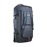 Tatonka Trolley Duffle Roller 105 L - Faltbare Reisetasche mit Rollen und Rucksackfunktion - In eigener Deckeltasche verstaubar - 105 Liter Volumen (navy)