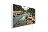 Infrarotheizung mit Bild – Bildmotive – TÜV SÜD - 1200 Watt Bildheizung + Smart Thermostat + Könighaus APP - Weißer Rahmen (12. Fjordland Nationalpark New Zealand)