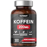 Koffeintabletten 200mg Hochdosiert | 120 Vegan Caffeine Pills | by Horbaach