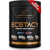 ECSTACY Pre Workout Booster - Premium Pump Booster & Trainingsbooster | Hochdosiert | Pre Workout | für Fitness & Gym | Fitness Pulver Energy | Hardcore Trainings Pre-workout (Beere)