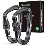 Brotree Karabiner mit 1200kg Belastbarkeit Schwerlast 12KN Karabinerhaken Schraubverschluss für Hängematten, Camping, Wandern, Rucksack