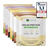 Vetain Vegan Protein Probierset - 7 Sorten á 30g - Bio Veganes Proteinpulver - Bestens verträglich, natürlich lecker - Eiweiß ohne Süßungsmittel, Allergene