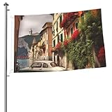 Willkommens-Gartenflagge, 60 x 90 cm, doppelseitig, schöne Italien-Flaggen für draußen, dekorative Hofflagge, Innen- und Außenbereich, Urlaubsflaggen für alle Jahreszeiten