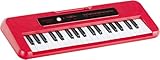McGrey KK-2501 Kinderkeyboard - 37 Tasten - Praktischer Tragegriff - Inklusive Mikrofon - Betrieb über USB-Netzteil oder Batterien möglich - 4 Klangfarben, 4 Begleitrhythmen und 10 Demosongs - Rot