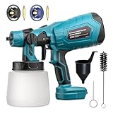 Kabelloser Farbsprühsystem für Makita 18V Akku (ohne Akku), AKKU-Farbsprüher für Zäune und Terrassendielen, Sprühpistole, Handfarbsprüher für Zuhause DIY Malerei, 3 Sprühmuster & 1000mL Tank