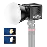 ULANZI 40W COB Videoleuchte Bi-Color 2500K-6500K, CRI95+/TLCI96+, Wiederaufladbarer 3400mAh Akku, 8 Lichtmodi + Mini Bowens Mount, Profi-LED-Streaminglicht für YouTube, Portraitfotografie, Studio