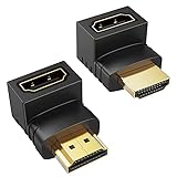 VMOJO HDMI Adapter, (2 Stücke) 3D&4K Gold-Plated Rechter Winkel Stecker auf Buchse HDMI Adapter mit vergoldete Kontakte Full HD 1080P