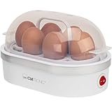 Clatronic® Eierkocher 6 Eier | mit akkustischem Signal (Summer) | inkl. Messbecher und Eipicker | Egg Cooker | Heizschale antihaftbeschichtet | Egg Boiler | EK 3497 weiß
