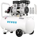 VEVOR Flüsterkompressor 50 L, Leise Ölfrei Kompressor 750 W, Ölfrei Luftkompressor 68 dB, Druckluftkompressor 230 V, Silent Druckluft Kessel 170 L/min Abgasvolumen, mit Eingebautem Abluftventilator