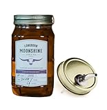 Longhorn Moonshine 'Apple Pie' - Likör | Distilled and botteld by Hand | Unfiltered franconian Spirit | 20% vol. | 700 ml | Incl. Ausgießer