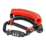 Motorrad helmschloss mit zwei Kabeln und Karabinerhaken für zusätzliche Sicherheit, ideales Schloss für Fahrradhelme, Handyhalterung, Tasche, Gepäck, multifunktionales Zubehör, perfekter