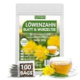 Löwenzahntee Löwenzahnwurzel 100 Teebeutel, Dandelion root leaf tea 100% natürlich und ohne Zusatzstoffe